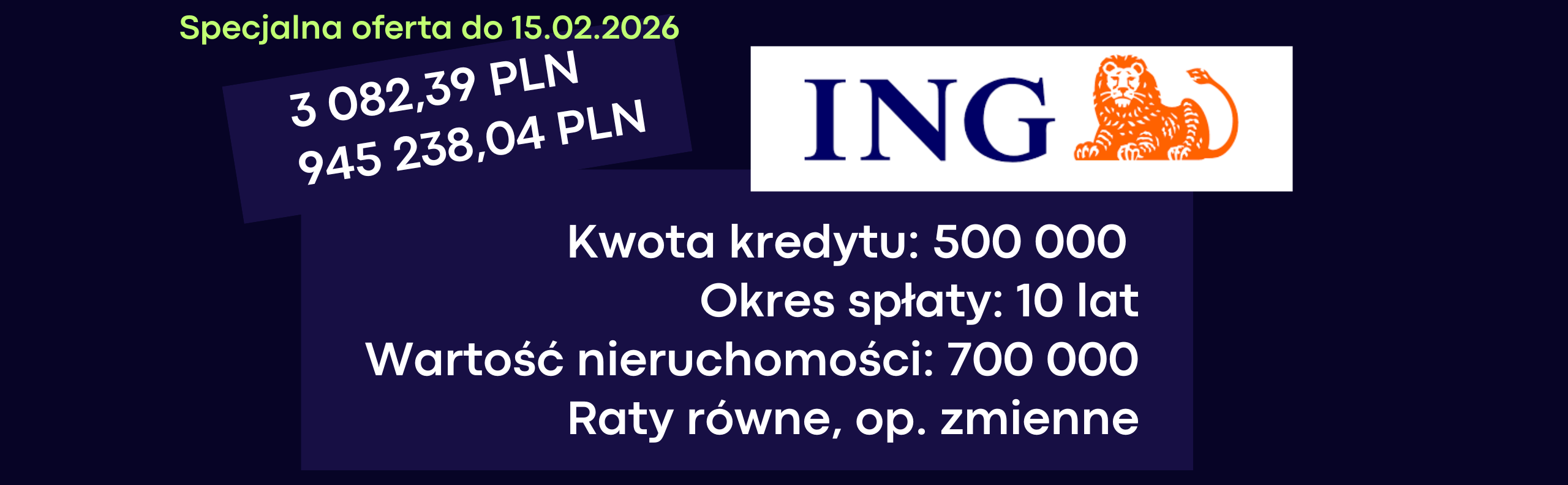 Specjalna oferta refinansowania w ING - przykład nr 4 - oferta ważna do 15.02.2026